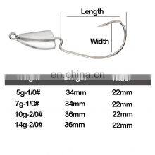 JOHNCOO Bullet Jig Heads Swimbait Hook Bass Fishing Texas Rig Hook Saltwater Freshwater Offset Weighted Weedless Hook thumbnail-2