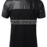 Leather Sleeve T-shirt / Leather body T-shirt / Sheepskin Leather T-shirt
