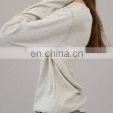 Custom Ribbed Long Sleeve Gym Fitness T-Shirt Female Workout Sportswear Yoga Top Basic Crew Neck Pullover Shirt For Women thumbnail-5