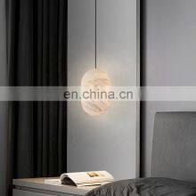 Wholesale Nordic Bar Hotel Home Decorative Copper Simple Modern Led Alabaster Chandelier thumbnail-5