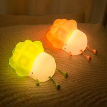 Lying Cabbage Night Light, Soft Animal Silicone Night Light for Kids Room Bedroom, Portable USB Rechargeable Baby Night Light thumbnail-6
