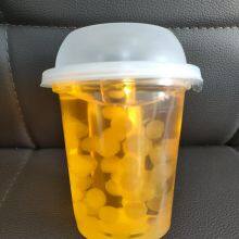 Bubble Tea Cup With Bubble Blends Fruity Pearls Burst Pop With Real Fruit Juice Popburst Bubble Boba Drink