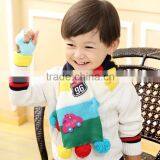 Wholesale Fashion Boys Girls Children Autumn Winter Knitted Scarf With Colorful Balls thumbnail-1