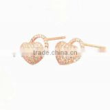 hot selling fashion 925 silver rose gold plated earring