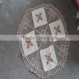 Handmade Round Ribbon Embroidery Table Cloth