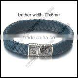 Magnetic Clasp Plain Leather Bracelet thumbnail-5