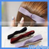 2016 Korean new cloth fashion simple bow hairpin soild color word folder hair clip MHo-49