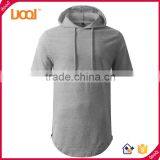Mens Hip Hop Longline Pullover Short Sleeve Hoodie Shirt thumbnail-3