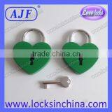 AJF Green Heart Shape Padlocks With Key for Wedding Decoration