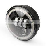 New Motorcycle 5-3/4" 50W LED Headlight With DRL Turning Signal Angel Eyes for Harley Motorcycle thumbnail-3