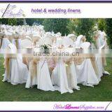 White Polyester Self-tie Chair Covers for Banquet Chairs in Wedding Decorations thumbnail-1