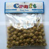 1/2inch x 100pcs Christmas Golden Tinsel Pompoms thumbnail-1