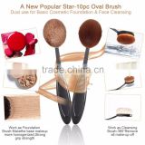 10Pcs/Set Beauty Toothbrush Shaped Foundation Power Eyebrow Eyeliner Lip Facial Makeup Oval Cream Brushes Makeup Tools