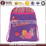 Purple Girl Wholesale Canvas Drawstring Sports Bag