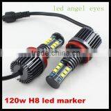 120W 7000K White Led Angel Eyes for BMW H8 LED Angel Eyes Ring Marker Light Bulbs For Bmw 1 3 5 X Series