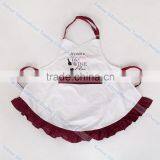 Eco-Friendly Cotton Embroidery White Kitchen Cooking Promotion Women's Apron thumbnail-1