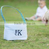 Wholesale Boutique Easter Basket Monogrammable Seersucker Bucket thumbnail-4