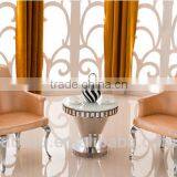 Luxury Polished Steel Slick High Gloss White Coffee Table for Living Room