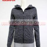 0025 OEM 95%COTTON 5%SPANDEX Women Long Sleeve Double Layers Wholesale Custom blank hoodies