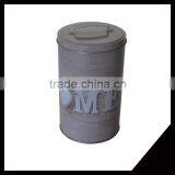 Fashion Design Round Biscuit Tin Box With Handle For Home/Office