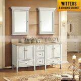 Top Double Basin Classic White Painting Bathroom Cabinet thumbnail-1
