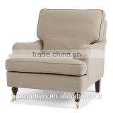 Custom Made Hotel Bedroom Furniture White Armchair Lounge Chair With Copper Caster thumbnail-1
