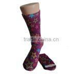 Haining GS Custom Colored Star Design 360 Degree Seamless Printing Cotton Men Sublimatiom Socks thumbnail-1