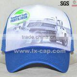 Custom Flat Brim Mesh Trucker Cap Embroidery Patch Trucker Cap