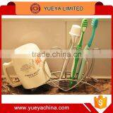 Lovers Desk Heart Shaped Pink Metal Toothpaste Toothbrush Holder Rack thumbnail-6