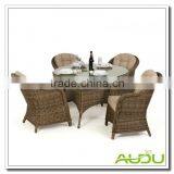 Audu Round Wicker Table and Chair Resturant thumbnail-1