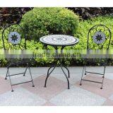 Wedding Decoration Mosaic Bistro Set Brown KD Table Foldable Chairs thumbnail-2