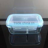 1L Hi-borosilicate Square Glass School Bento Lunch Box Leakproof thumbnail-2