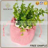 Decorative Colorful Plastic Jute Flower Bag Garden Flower Pot thumbnail-2