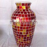 Wedding Decor Mosaic Unique Handblown Art Glass Vase thumbnail-4