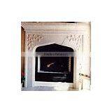 Travertine Carved Fireplace thumbnail-1