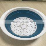 Hot Sale Oval Plastic TPR Folding Basket Collapsible Vegetable Colander thumbnail-2