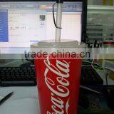 32Oz Plastic Cup With Straw for Promotion thumbnail-1