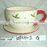 Ceramic Big Cup&saucer Flower Pot SN5348 thumbnail-1