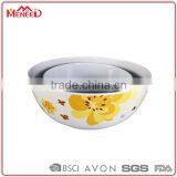 Excellent Kitchenware Melamine Products Round Yellow Flower Decorative Different Sizes Plastic Bowl Set thumbnail-1