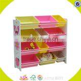 Wholesale Hot Sale Wooden Toy Organizer for Kids With 12 Bins Popular Kids Wooden Storage Box W08C034 thumbnail-1