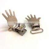 3/4inch PALM Design High Quality Metal Suspender Clip With Plastic Teeth Inside for Garment thumbnail-1