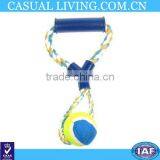 Interactive Dog Toy Tugger & Chew Tennis Ball Cotton Rope,blue thumbnail-1