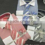 Stock USA Men Oxford Stripes Dress Shirt With Tie/Hankie/Cufflinks thumbnail-1