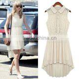 HD-D61 High Quality New Fashion OEM Factory Irregular Lace Splicing Women Dress thumbnail-1