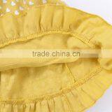 2017 New Design Hot Sale Summer Dress 2017 Wholesale Cotton Clothing Boutique Custom Kids Sleeveless Baby Little Girl Gold Dress thumbnail-5