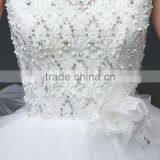 MGOO High Quality Customized Robe Marriage Wedding Dress Sleeves Empire Waist Elegant Tulle Crystal Ball Gown thumbnail-4