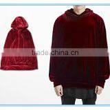 Custom Soft Solid Hoodie/ Wholesale Blank Velourhoodie Men/ Pullover Hoodies thumbnail-1