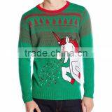 Men Green Sweater Unicorn Pattern Ugly Christmas Sweater Acrylic thumbnail-1