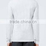 Mens Light Grey Casual t Shirts Turtle Neck Blank T-shirt Long Sleeve Cotton t Shirts thumbnail-3