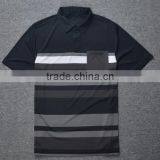 Mens Dry Fit Striped Sport Custom Polo Shirt Fabric thumbnail-2